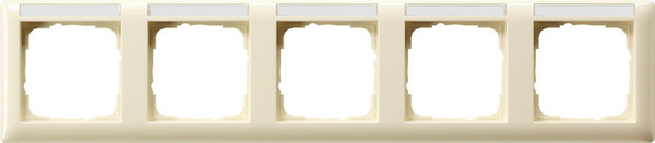 Gira 109501 Abdeckrahmen 5-fach waagerecht Beschriftungsfeld System 55 Cremeweiß
