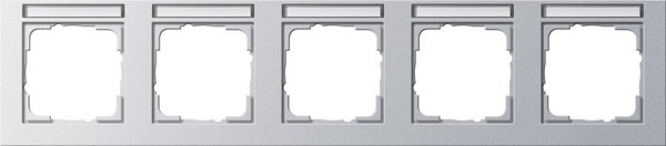 Gira 109525 Abdeckrahmen 5-fach waagerecht Beschriftungsfeld Gira E2 F Alu