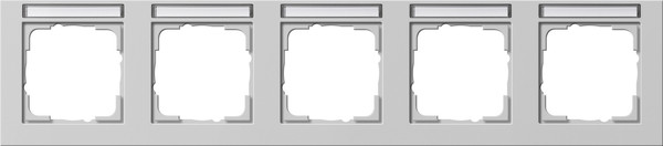 Gira 109537 Abdeckrahmen 5-fach waagerecht Beschriftungsfeld Gira E2 Grau m