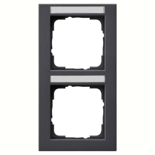 Gira 110223 Abdeckrahmen 2-fach senkrecht Beschriftungsfeld Gira E2 Anthrazit