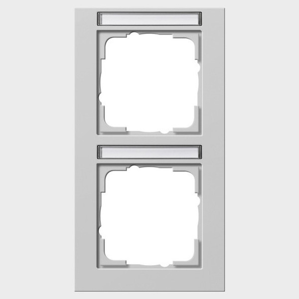 Gira 110237 Abdeckrahmen 2-fach senkrecht Beschriftungsfeld Gira E2 Grau m