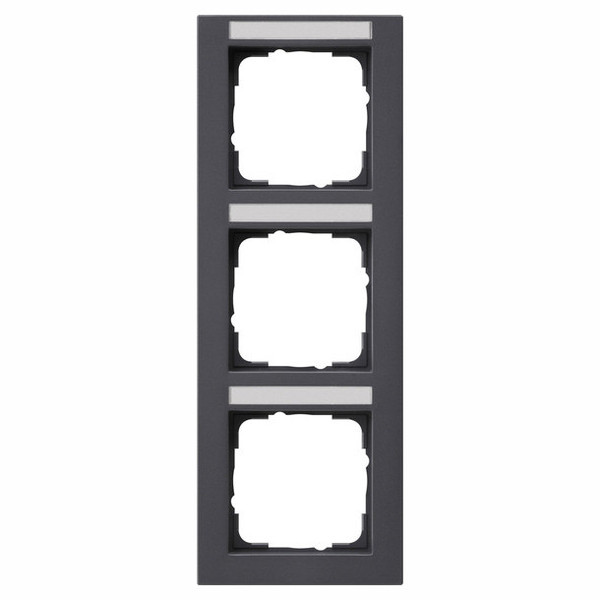 Gira 110323 Abdeckrahmen 3-fach senkrecht Beschriftungsfeld Gira E2 Anthrazit