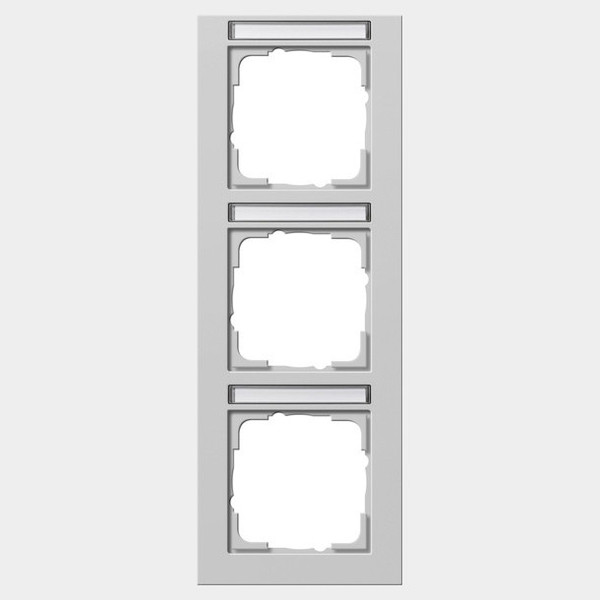 Gira 110337 Abdeckrahmen 3-fach senkrecht Beschriftungsfeld Gira E2 Grau m