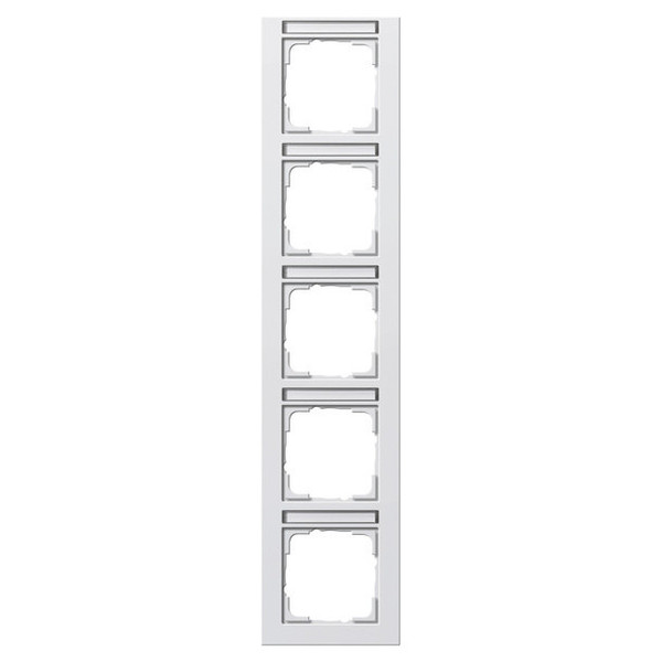 Gira 111522 Abdeckrahmen 5-fach senkrecht Beschriftungsfeld Gira E2 Reinweiß m
