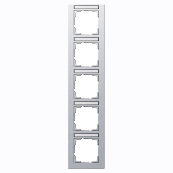 Gira 111525 Abdeckrahmen 5-fach senkrecht Beschriftungsfeld Gira E2 F Alu