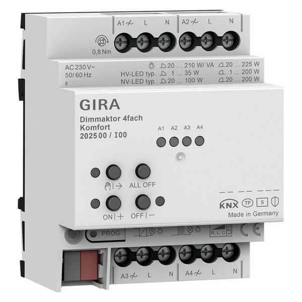 Gira 202500 Dimmaktor 4-fach REG Kmf KNX Secure