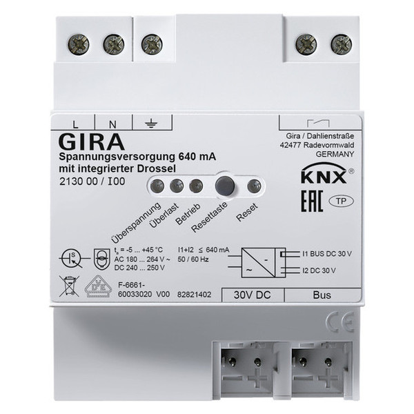 Gira 213000 Spannungsversorgung 640 mA Drossel OneKNX REG