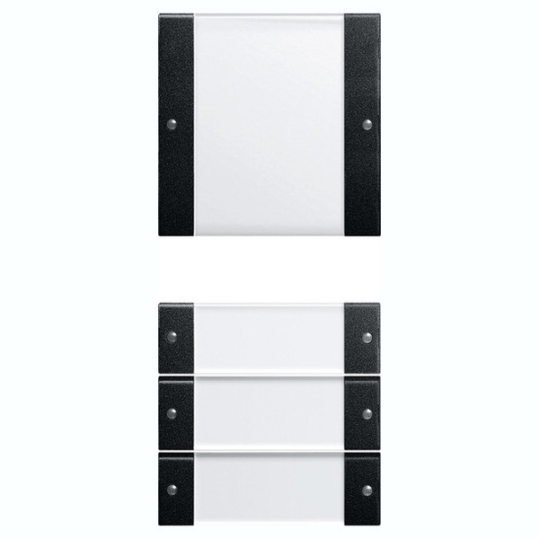 Gira 2134005 Wippenset 4-fach (1+3) Beschriftungsfeld System 55 Klar/Schwarz m