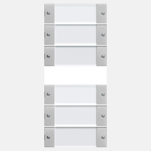 Gira 2136015 Wippenset 6-fach (3+3) Beschriftungsfeld System 55 Klar/Grau m