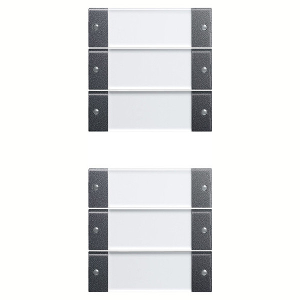 Gira 213628 Wippenset 6-fach (3+3) Beschriftungsfeld System 55 Klar/Anthrazit
