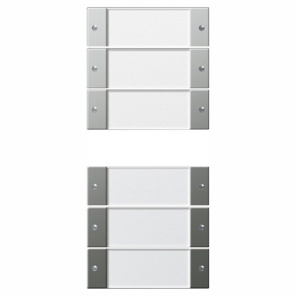 Gira 2136600 Wippenset 6-fach (3+3) Beschriftungsfeld System 55 Klar/Edelstahl