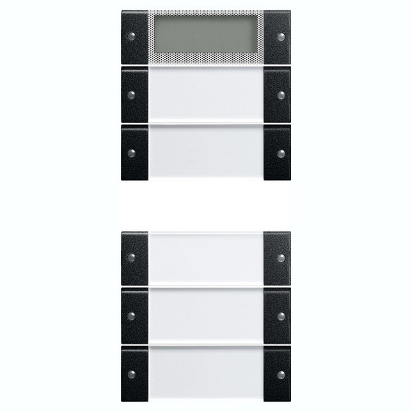 Gira 2145005 Wippenset 5-fach Plus (2+3) Beschriftungsfeld System 55 Klar/Schwarz m