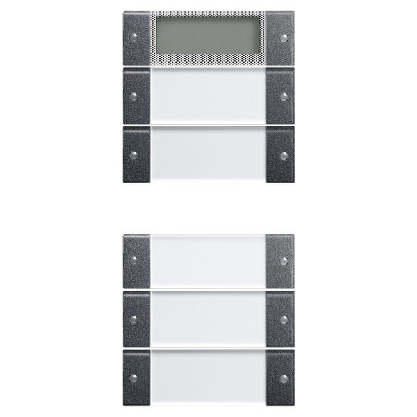 Gira 214528 Wippenset 5-fach Plus (2+3) Beschriftungsfeld System 55 Klar/Anthrazit