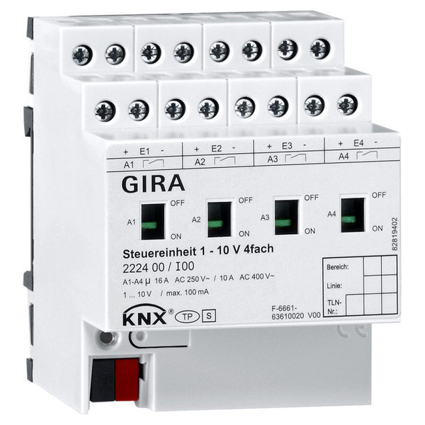 Gira 222400 Steuereinheit 1 - 10 V 4-fach Hand KNX