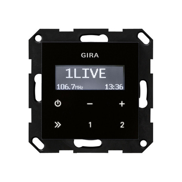 Gira 228405 UP-Radio RDS o.Lautsprecher System 55 Schwarzglasoptik