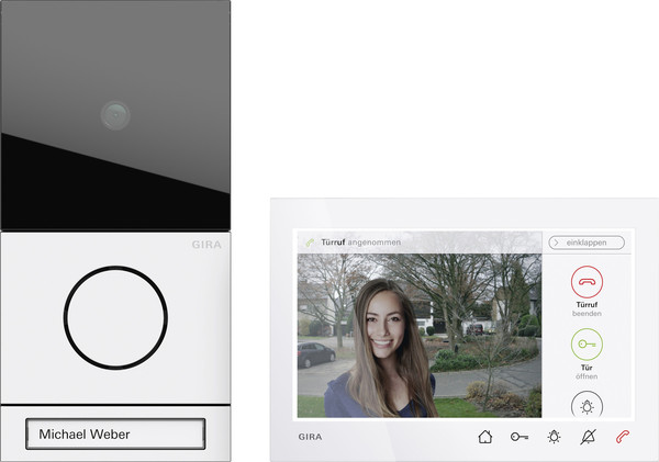 Gira 2431902 Einfamilienhaus-Paket Wohnungsstation Video AP 7 System 106 Verkehrsweiß(lack.)