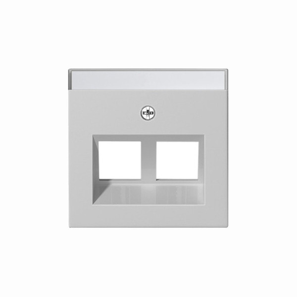 Gira 2640015 Abdeckung 30° + Beschriftungsfeld für Tragring Modular-Jack 2-fach System 55 Grau m