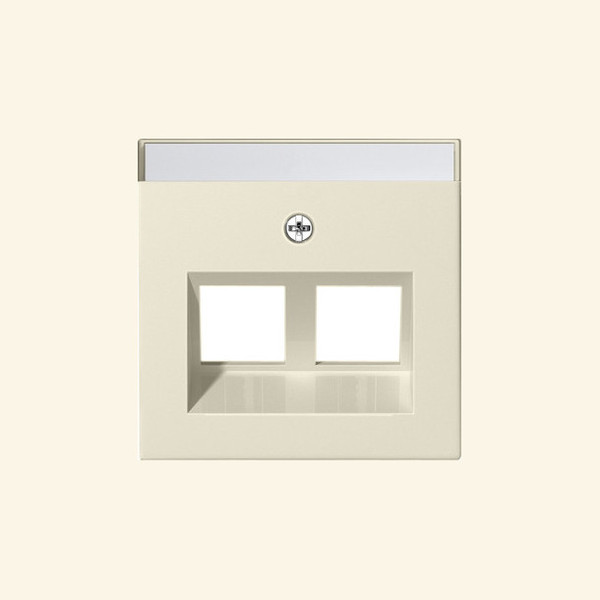 Gira 264001 Abdeckung 30° + Beschriftungsfeld für Tragring Modular-Jack 2-fach System 55 Cremeweiß