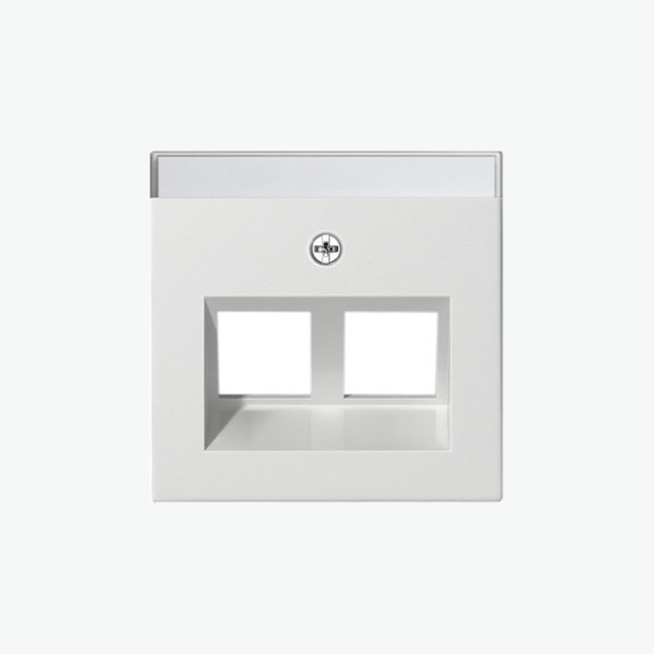 Gira 264003 Abdeckung 30° + Beschriftungsfeld für Tragring Modular-Jack 2-fach System 55 Reinweiß