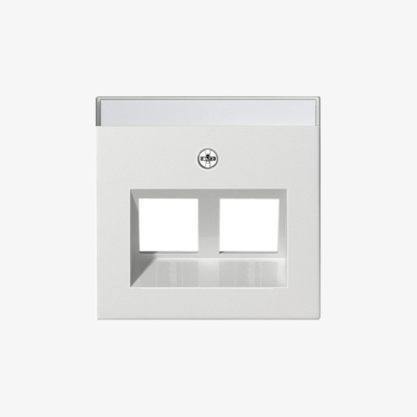 Gira 264027 Abdeckung 30° + Beschriftungsfeld für Tragring Modular-Jack 2-fach System 55 Reinweiß m