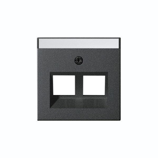 Gira 264028 Abdeckung 30° + Beschriftungsfeld für Tragring Modular-Jack 2-fach System 55 Anthrazit