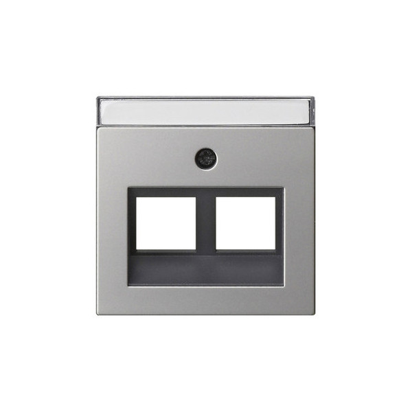 Gira 2640600 Abdeckung 30° + Beschriftungsfeld für Tragring Modular-Jack 2-fach System 55 Edelstahl