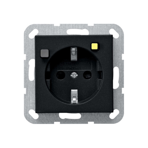 Gira 2677005 FI-SchutzSteckdose 30 mA SP System 55 Schwarz m