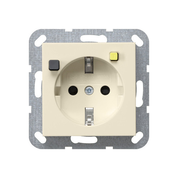 Gira 267701 FI-SchutzSteckdose 30 mA SP System 55 Cremeweiß