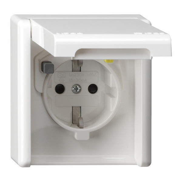 Gira 267739 FI-SchutzSteckdose 30 mA SP + Vollplatte WG UP Reinweiß