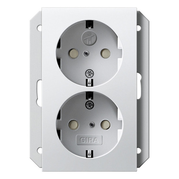 Gira 273103 2-fach-SCHUKO-Steckdose SP für UP-Dose 1-fach System 55 Reinweiß