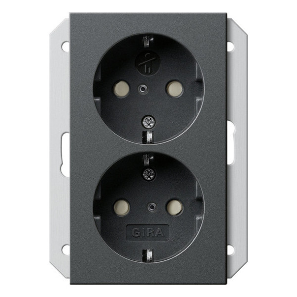 Gira 273528 2-fach-SCHUKO-Steckdose SP für UP-Dose 1,5-fach System 55 Anthrazit