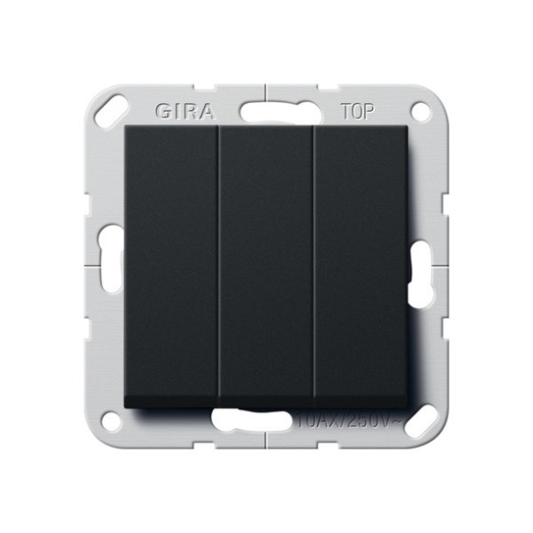 Gira 2830005 Wippschalter BS 3-fach Aus System 55 Schwarz m