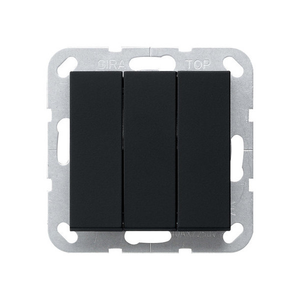 Gira 2832005 Wippschalter BS 3-fach Aus-Wechselschalter System 55 Schwarz m