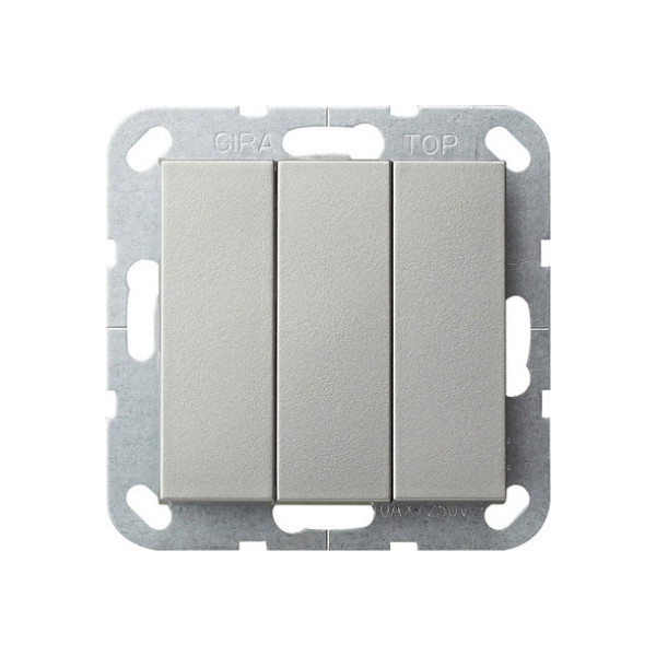 Gira 2832600 Wippschalter BS 3-fach Aus-Wechselschalter System 55 Edelstahl(lack.)