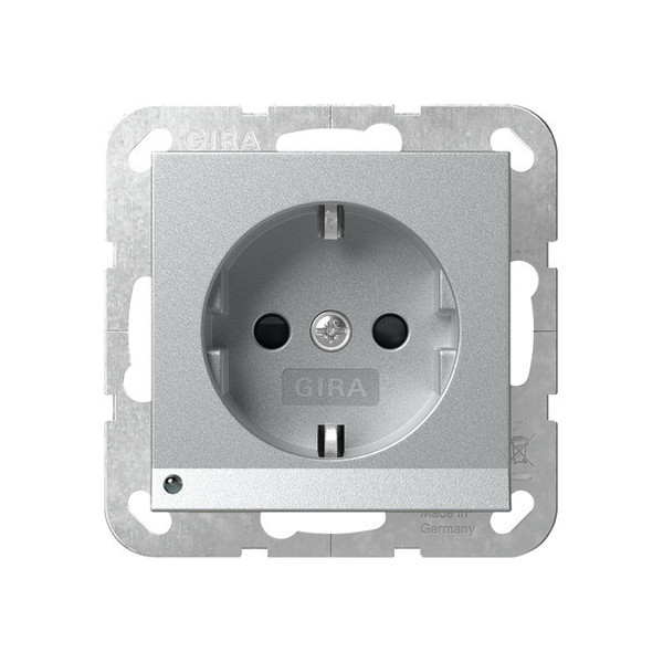 Gira 417026 SCHUKO-Steckdose LED-Leuchte + SP System 55 F Alu