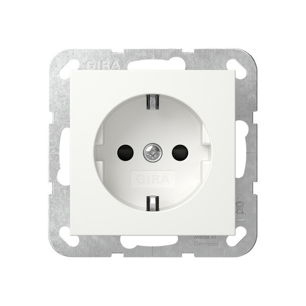 Gira 438303 SCHUKO-Steckdose SP ohne Befestigungskrallen Schraubklemmen System 55 Reinweiß