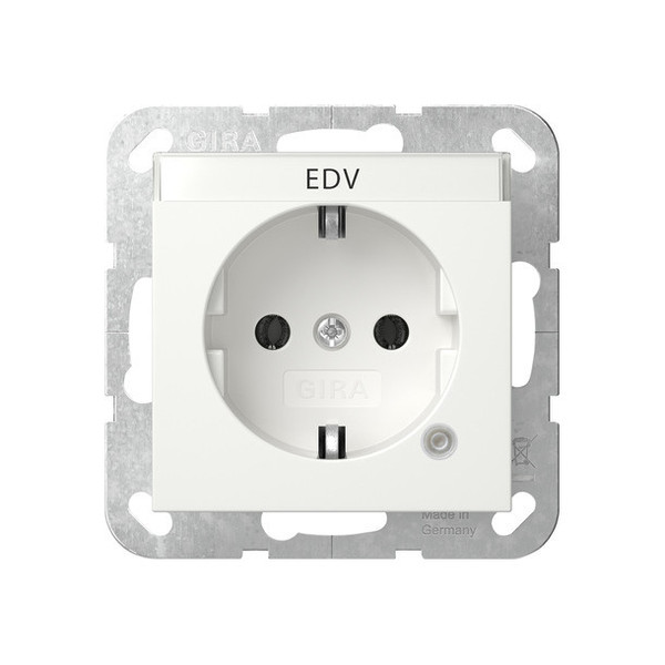 Gira 445203 SCHUKO-Steckdose Kontroll + Beschriftungsfeld System 55 Reinweiß