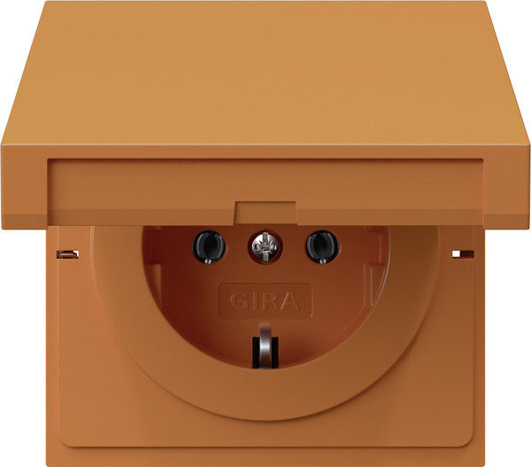 Gira 4454709 SCHUKO-Steckdose KD ZSV Flächenschalter Orange