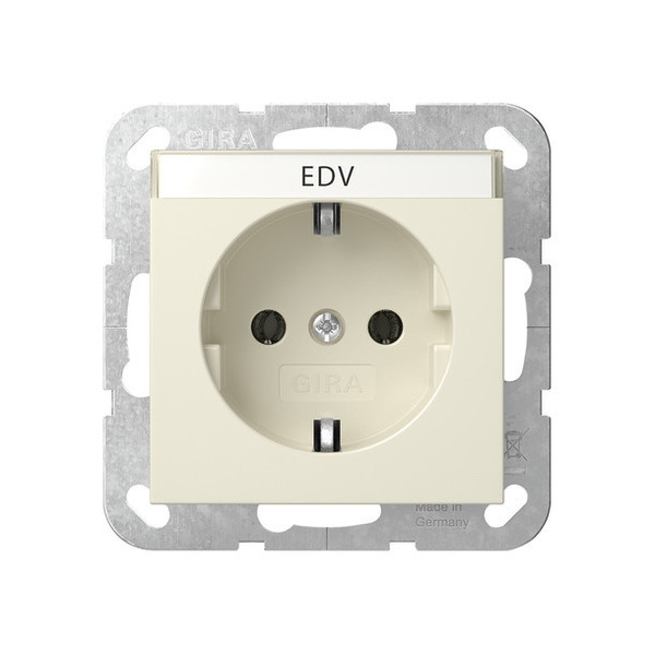 Gira 445701 SCHUKO-Steckdose Beschriftungsfeld System 55 Cremeweiß