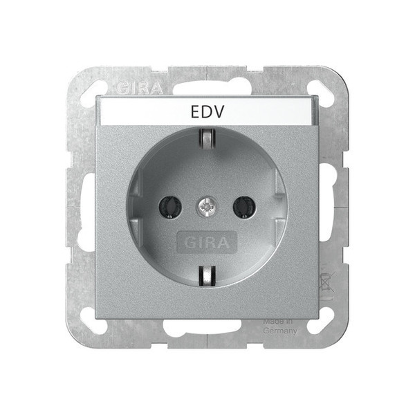 Gira 445726 SCHUKO-Steckdose Beschriftungsfeld System 55 F Alu