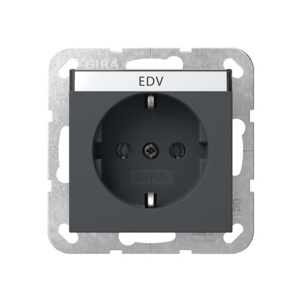 Gira 445728 SCHUKO-Steckdose Beschriftungsfeld System 55 Anthrazit