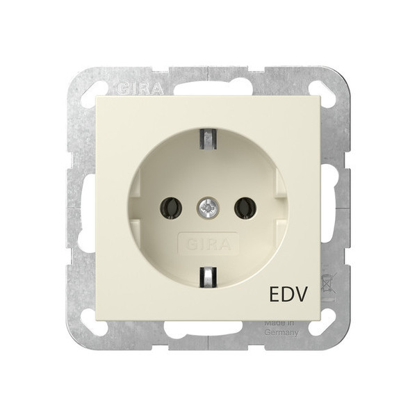 Gira 445801 SCHUKO-Steckdose Aufdruck EDV System 55 Cremeweiß