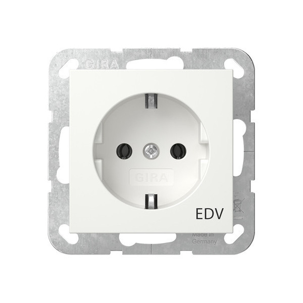 Gira 445827 SCHUKO-Steckdose Aufdruck EDV System 55 Reinweiß m