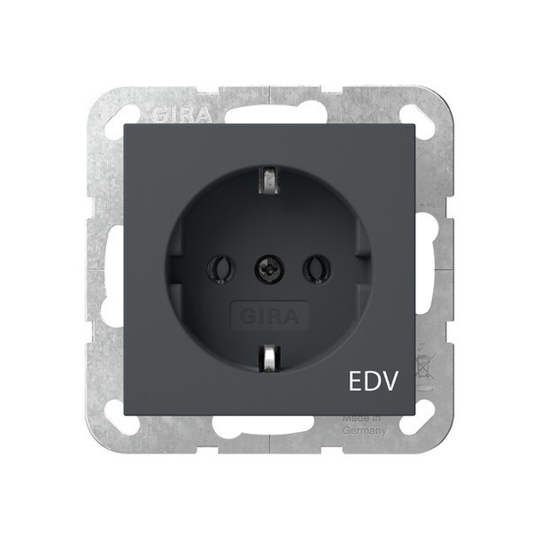 Gira 445828 SCHUKO-Steckdose Aufdruck EDV System 55 Anthrazit