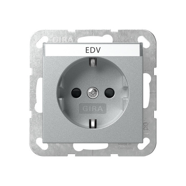 Gira 446226 SCHUKO-Steckdose Beschriftungsfeld + SP System 55 F Alu