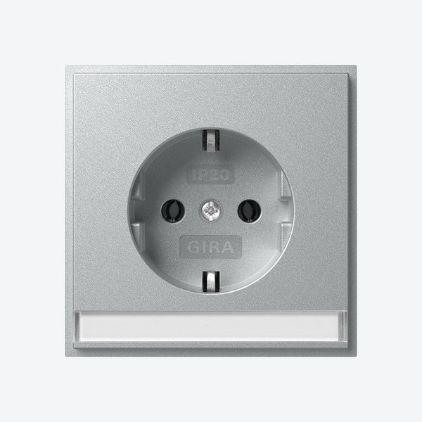 Gira 446265 SCHUKO-Steckdose Beschriftungsfeld + SP (IP20) Gira TX_44 F Alu