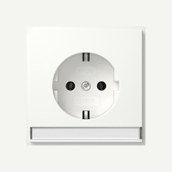Gira 446266 SCHUKO-Steckdose Beschriftungsfeld + SP (IP20) Gira TX_44 Reinweiß