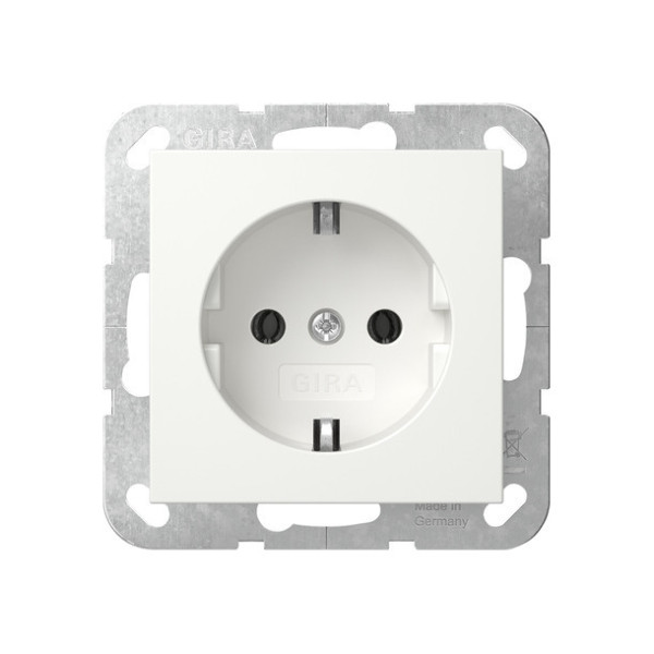 Gira 446603 SCHUKO-Steckdose ohne Befestigungskrallen System 55 Reinweiß