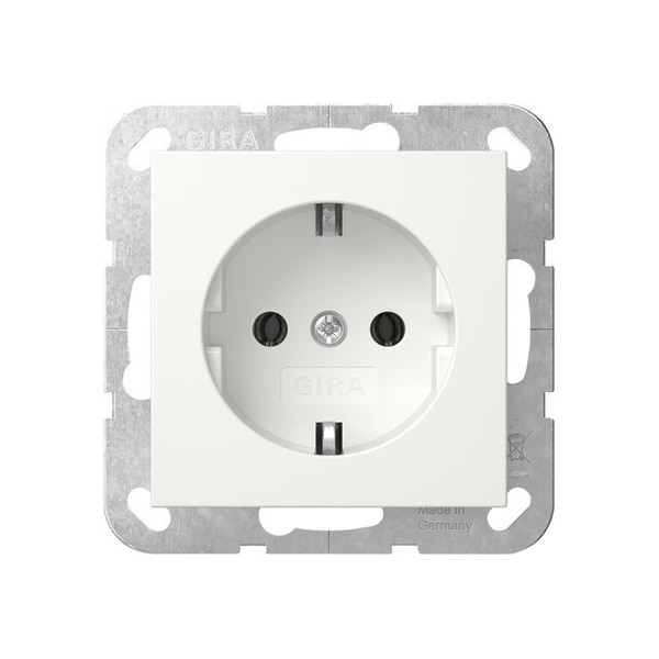 Gira 446627 SCHUKO-Steckdose ohne Befestigungskrallen System 55 Reinweiß m