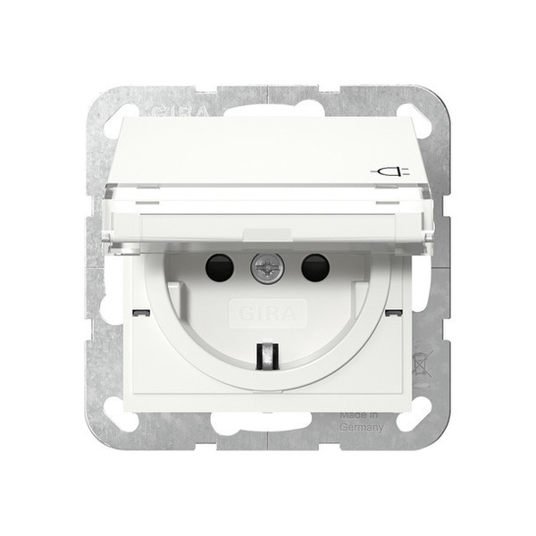 Gira 455727 SCHUKO-Steckdose KD Beschriftungsfeld + SP System 55 Reinweiß m